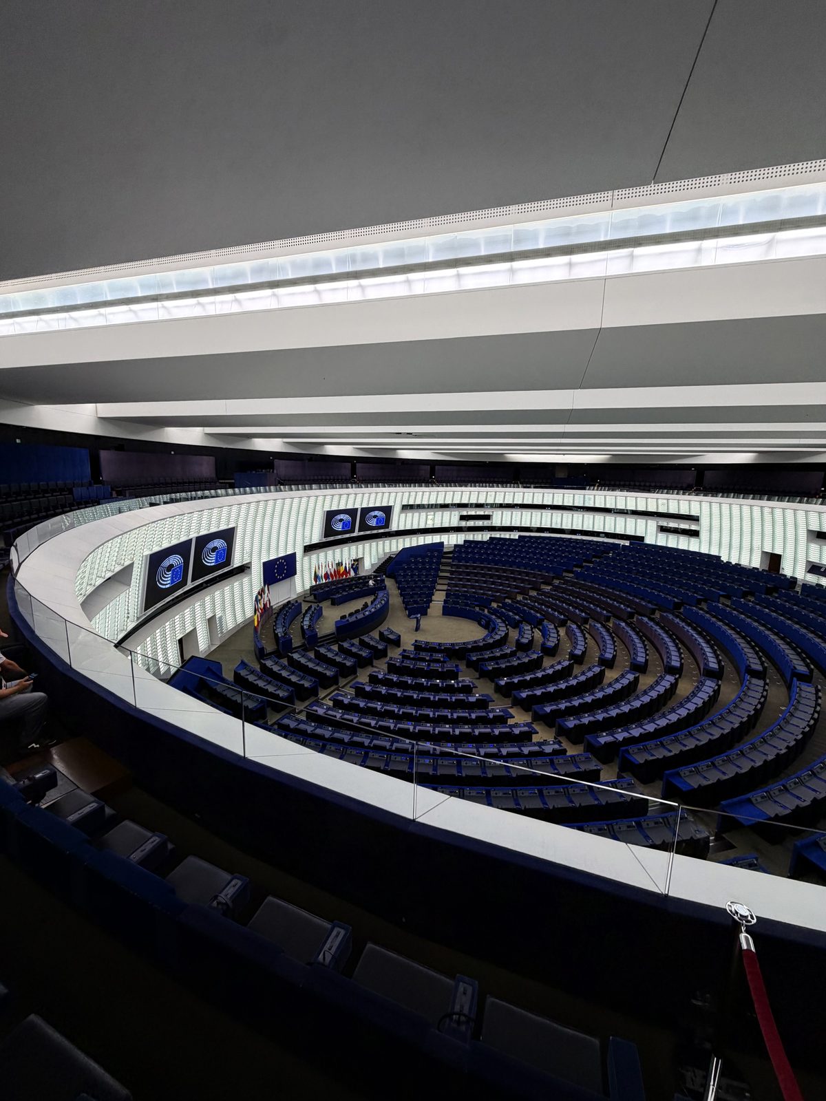 The empty hemicycle chamber, European Parliament, Strasbourg